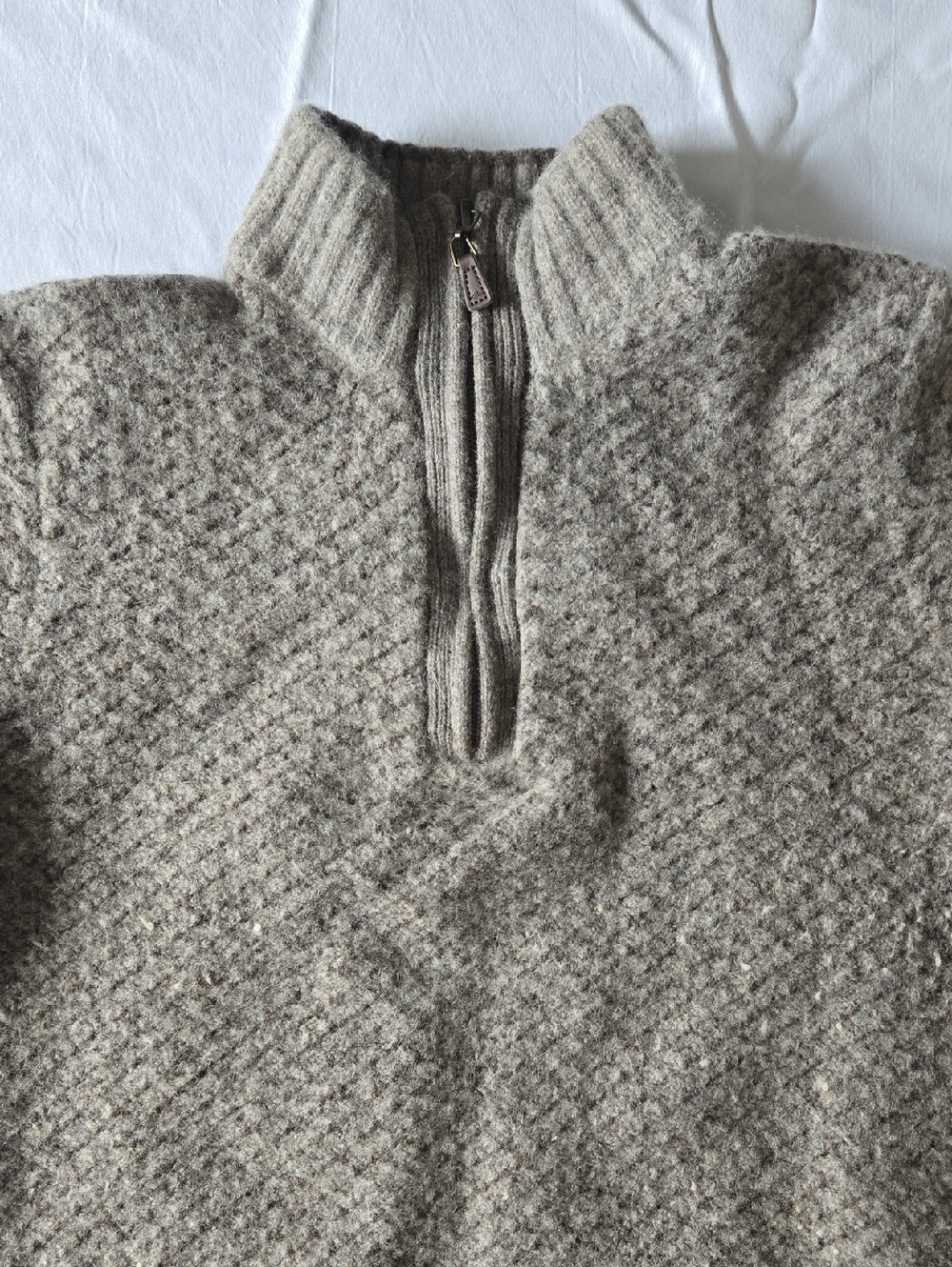 Joseph Men's Zip-Neck Sweater in Taupe Marled